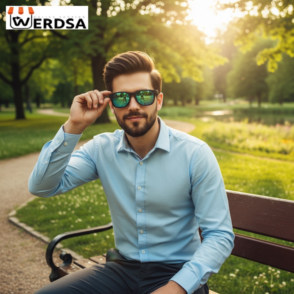 عینک آفتابی مردانه 1006 فریم مشکی و لنز سرمه‌ای شفاف